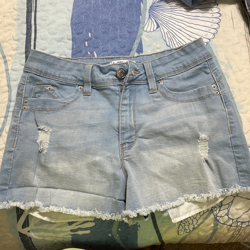 Light washed denim shorts